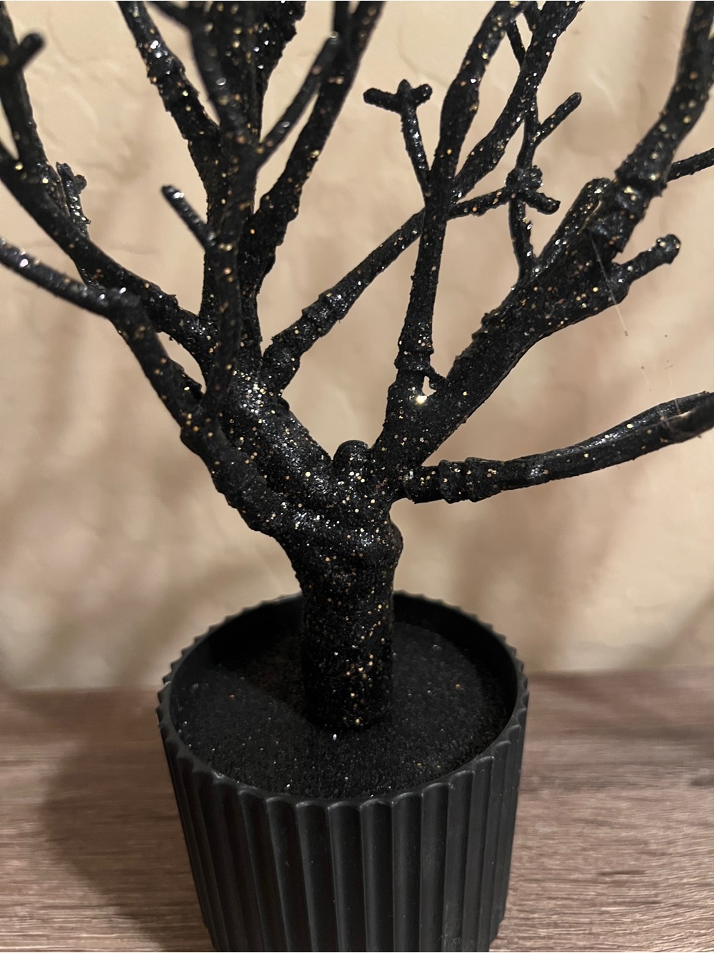 Target Bullseye Spooky Halloween Potted Trees Black Sparkle NWOT - Picture 2 of 5